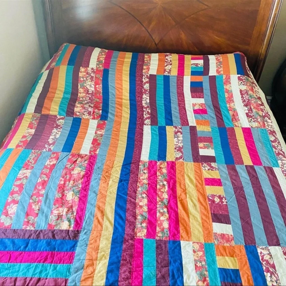 Boho bedding -patchwork quilt for hippie bohemian bedroom and home décor.
